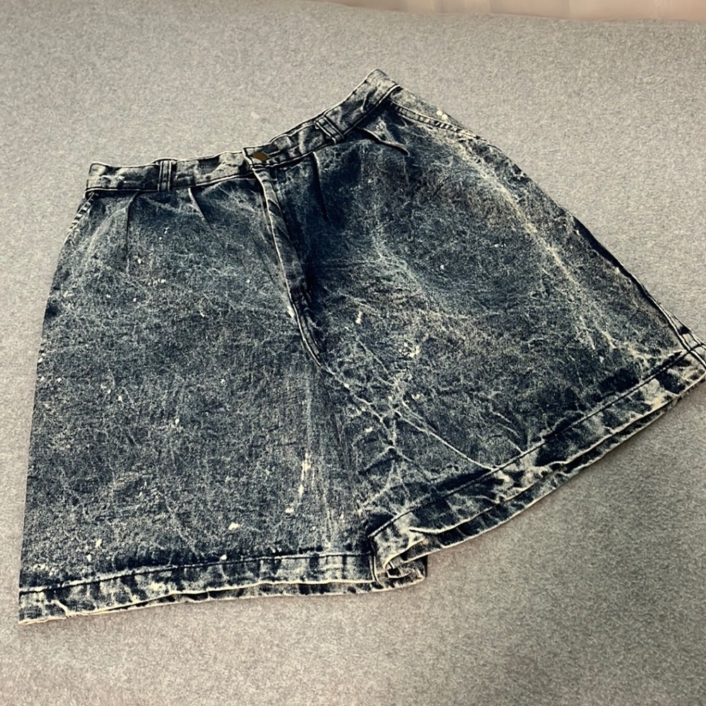 Y2K Vintage High Waisted Denim Shorts Womens Medium Skater Wide Coastal Acid
